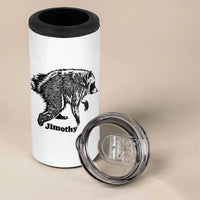 Jimothy Viral Seattle Raccoon Vintage Woodcut Style Graphic 4 in 1 Can Cooler Tumbler Funny Trash Panda Wildlife Meme