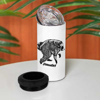 Jimothy Viral Seattle Raccoon Vintage Woodcut Style Graphic 4 in 1 Can Cooler Tumbler Funny Trash Panda Wildlife Meme