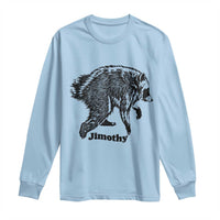 Jimothy Viral Seattle Raccoon Vintage Woodcut Style Graphic Long Sleeve Shirt Funny Trash Panda Wildlife Meme