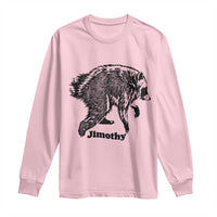 Jimothy Viral Seattle Raccoon Vintage Woodcut Style Graphic Long Sleeve Shirt Funny Trash Panda Wildlife Meme