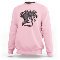 Jimothy Viral Seattle Raccoon Vintage Woodcut Style Graphic Sweatshirt Funny Trash Panda Wildlife Meme