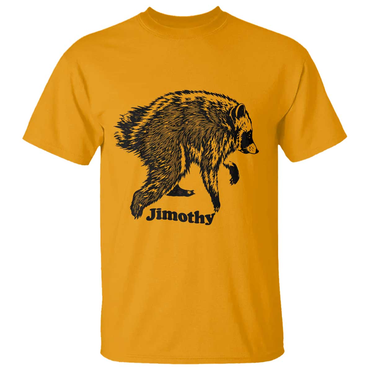 Jimothy Viral Seattle Raccoon Vintage Woodcut Style Graphic T Shirt Funny Trash Panda Wildlife Meme