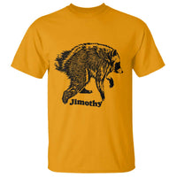 Jimothy Viral Seattle Raccoon Vintage Woodcut Style Graphic T Shirt Funny Trash Panda Wildlife Meme