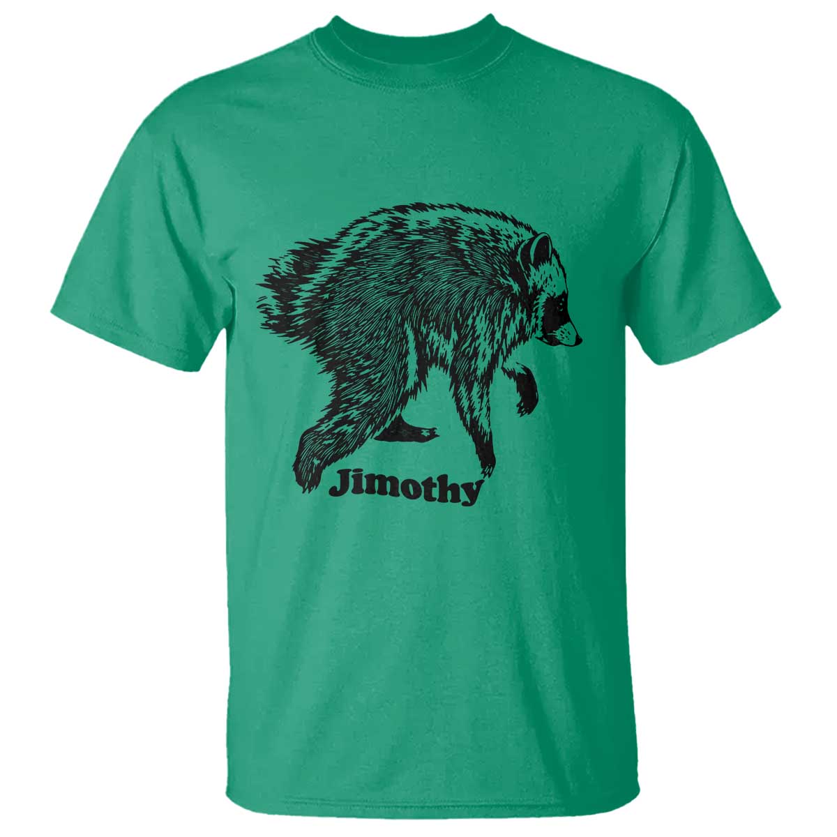 Jimothy Viral Seattle Raccoon Vintage Woodcut Style Graphic T Shirt Funny Trash Panda Wildlife Meme