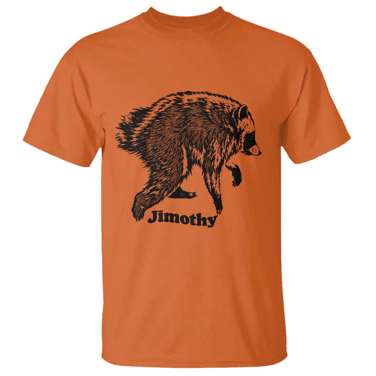 Jimothy Viral Seattle Raccoon Vintage Woodcut Style Graphic T Shirt Funny Trash Panda Wildlife Meme