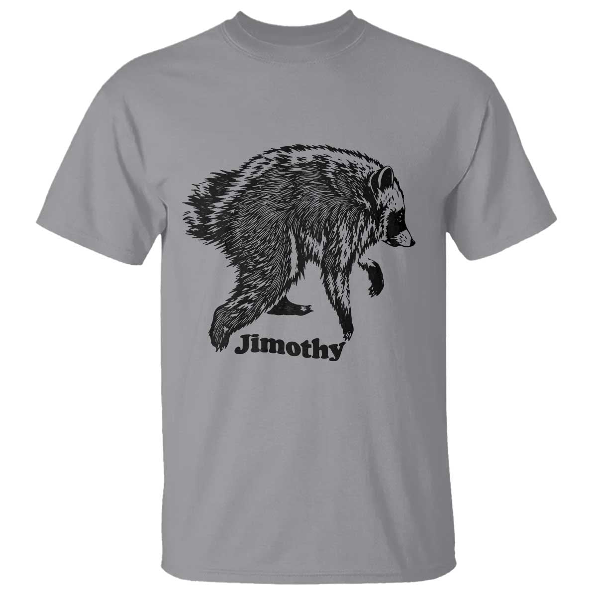 Jimothy Viral Seattle Raccoon Vintage Woodcut Style Graphic T Shirt Funny Trash Panda Wildlife Meme