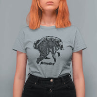Jimothy Viral Seattle Raccoon Vintage Woodcut Style Graphic T Shirt For Women Funny Trash Panda Wildlife Meme