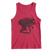 Jimothy Viral Seattle Raccoon Vintage Woodcut Style Graphic Tank Top Funny Trash Panda Wildlife Meme