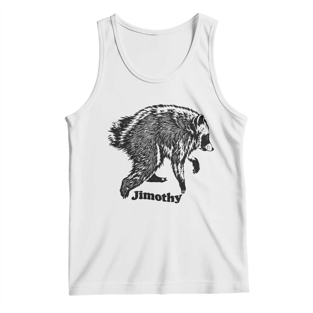 Jimothy Viral Seattle Raccoon Vintage Woodcut Style Graphic Tank Top Funny Trash Panda Wildlife Meme