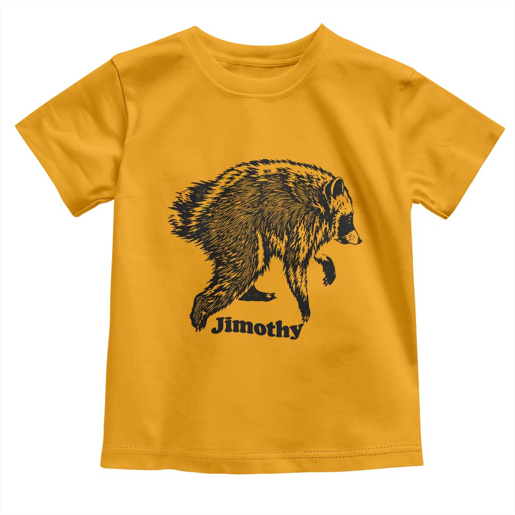 Jimothy Viral Seattle Raccoon Vintage Woodcut Style Graphic Toddler T Shirt Funny Trash Panda Wildlife Meme