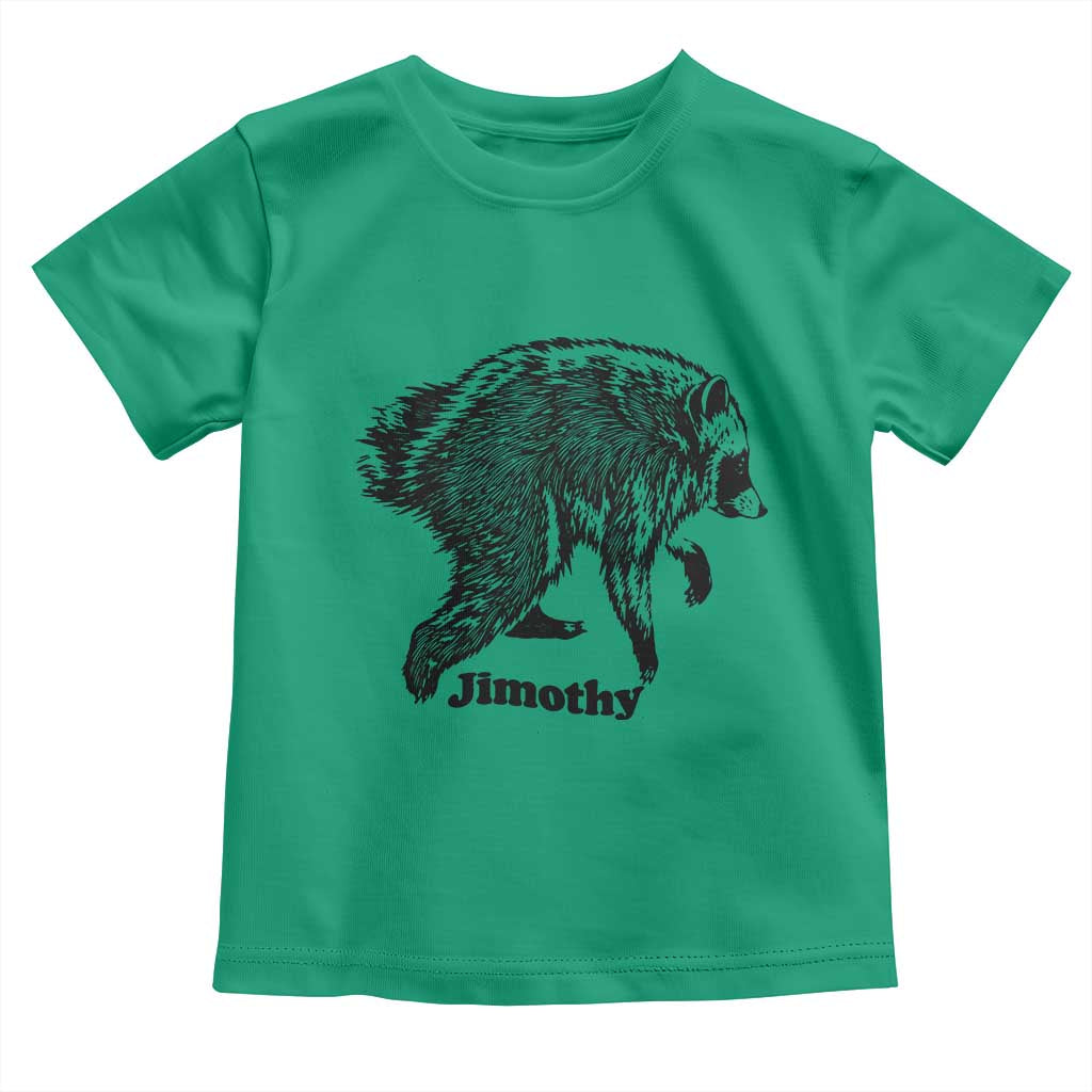 Jimothy Viral Seattle Raccoon Vintage Woodcut Style Graphic Toddler T Shirt Funny Trash Panda Wildlife Meme