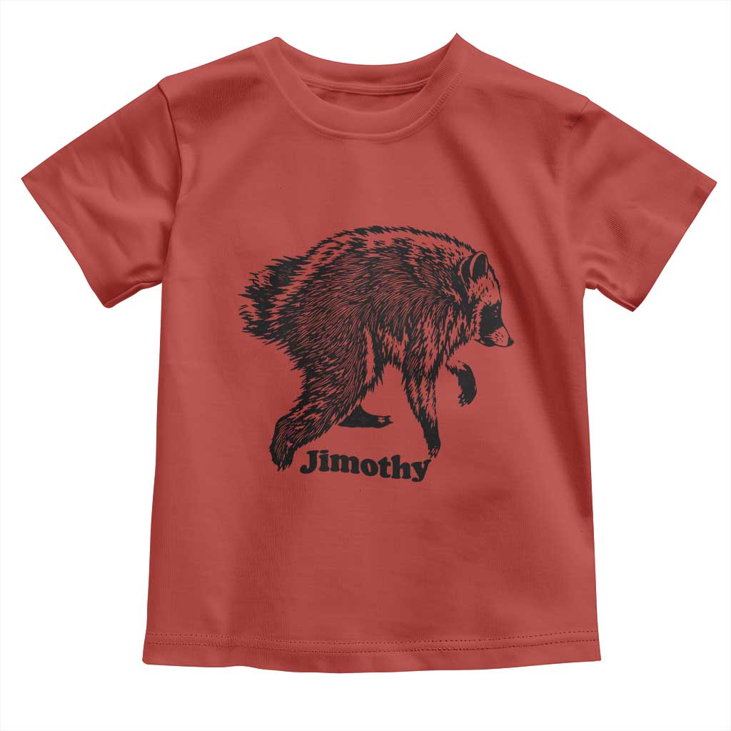 Jimothy Viral Seattle Raccoon Vintage Woodcut Style Graphic Toddler T Shirt Funny Trash Panda Wildlife Meme