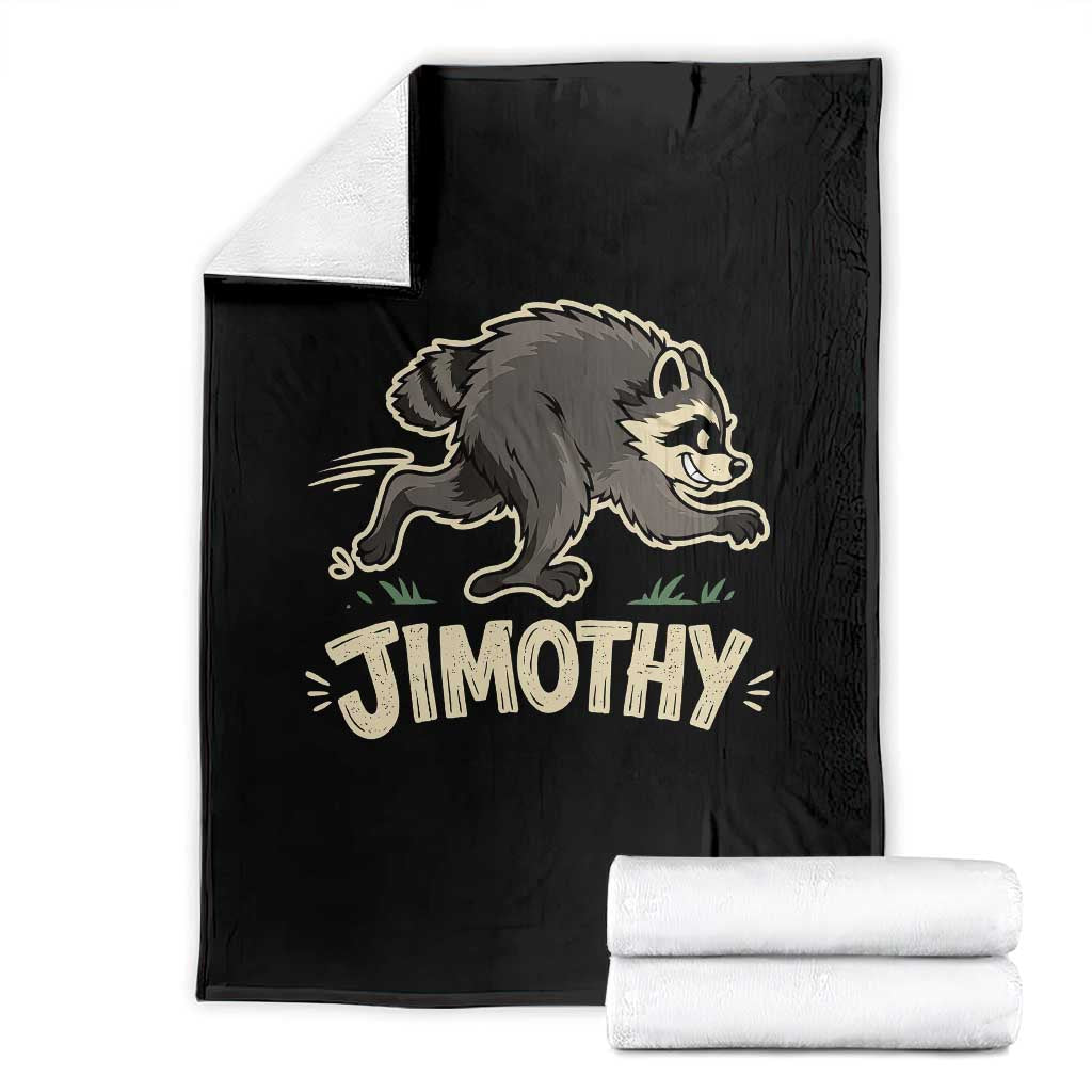 Funny Running Jimothy the Raccoon Throw Blanket Viral Seattle Trash Panda Meme