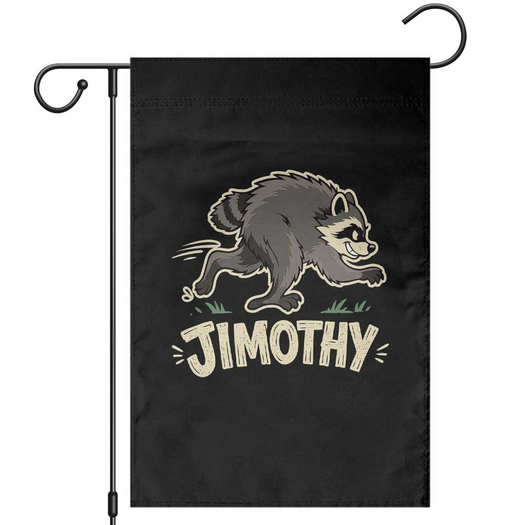 Funny Running Jimothy the Raccoon Garden Flag Viral Seattle Trash Panda Meme