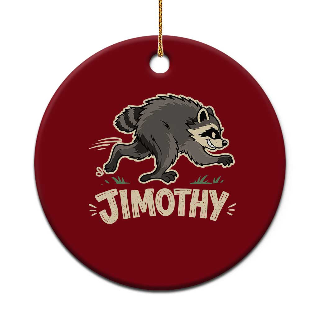 Funny Running Jimothy the Raccoon Ceramic Ornament Viral Seattle Trash Panda Meme