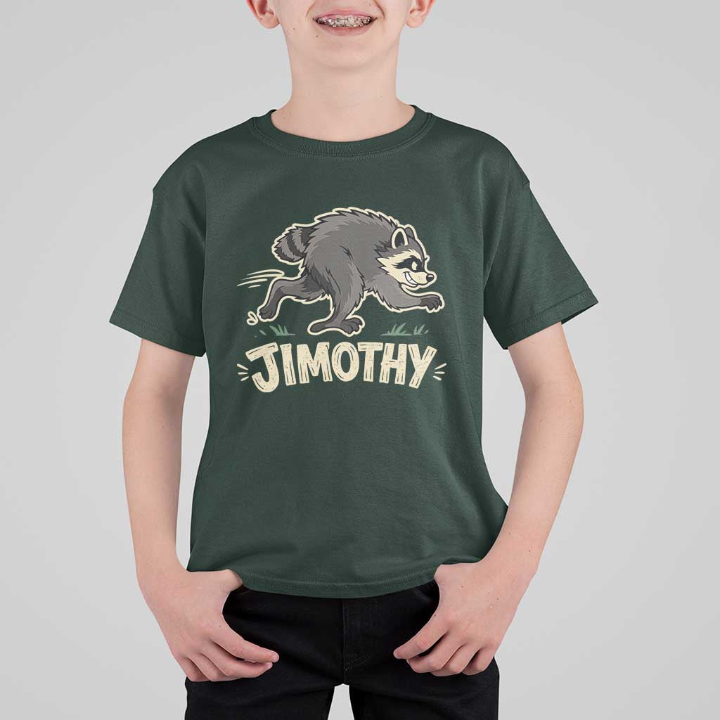 Funny Running Jimothy the Raccoon T Shirt For Kid Viral Seattle Trash Panda Meme