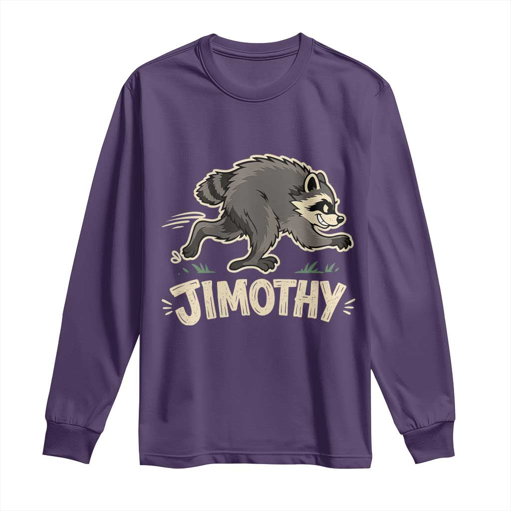 Funny Running Jimothy the Raccoon Long Sleeve Shirt Viral Seattle Trash Panda Meme