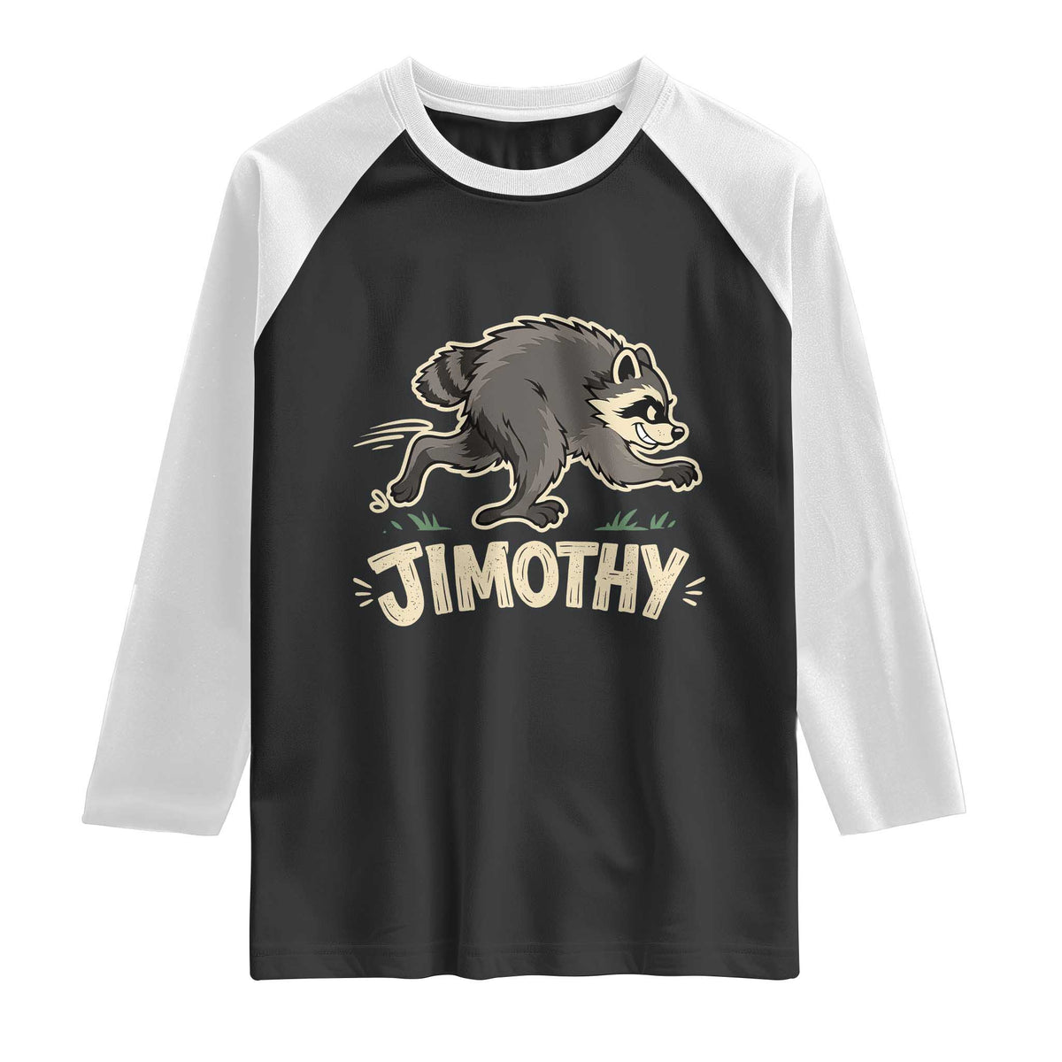 Funny Running Jimothy the Raccoon Raglan Shirt Viral Seattle Trash Panda Meme