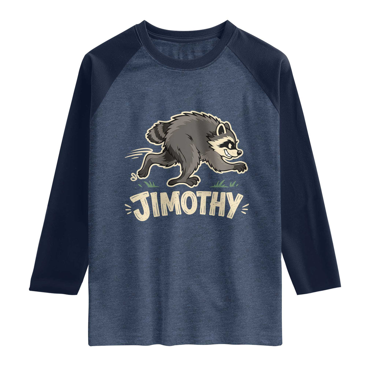 Funny Running Jimothy the Raccoon Raglan Shirt Viral Seattle Trash Panda Meme