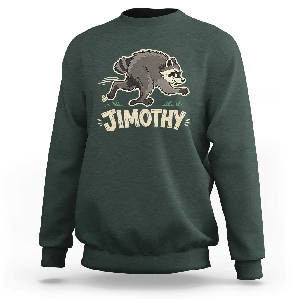 Funny Running Jimothy the Raccoon Sweatshirt Viral Seattle Trash Panda Meme