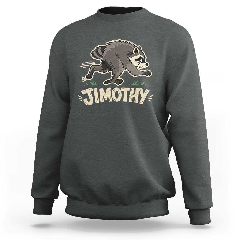 Funny Running Jimothy the Raccoon Sweatshirt Viral Seattle Trash Panda Meme