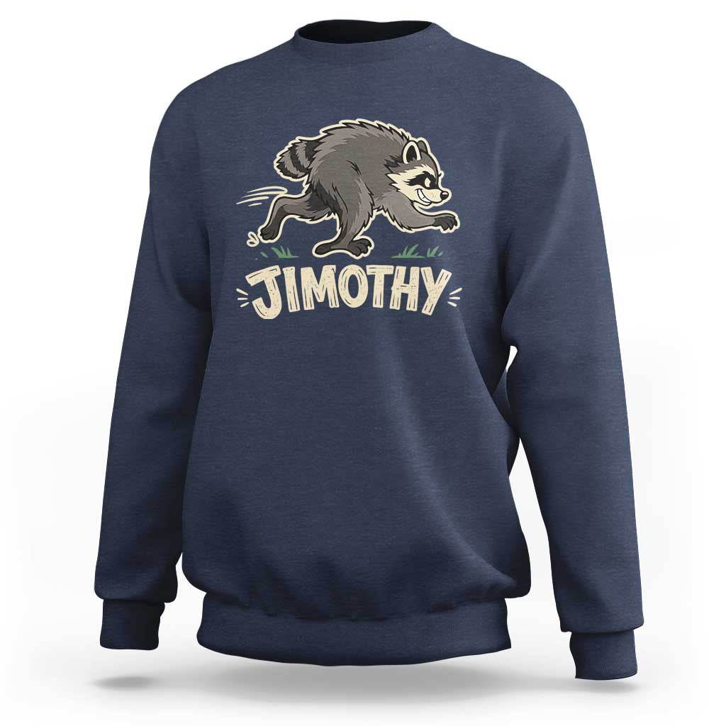 Funny Running Jimothy the Raccoon Sweatshirt Viral Seattle Trash Panda Meme