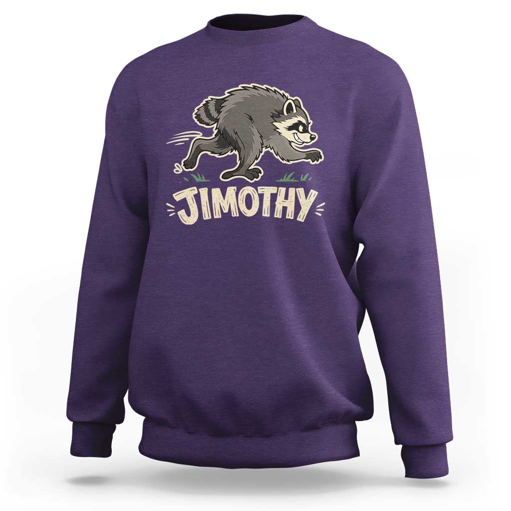 Funny Running Jimothy the Raccoon Sweatshirt Viral Seattle Trash Panda Meme