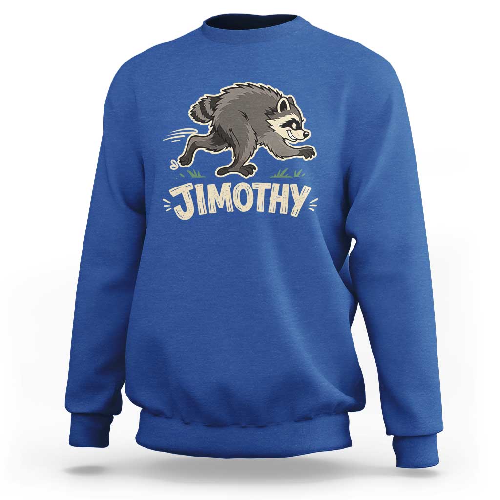Funny Running Jimothy the Raccoon Sweatshirt Viral Seattle Trash Panda Meme