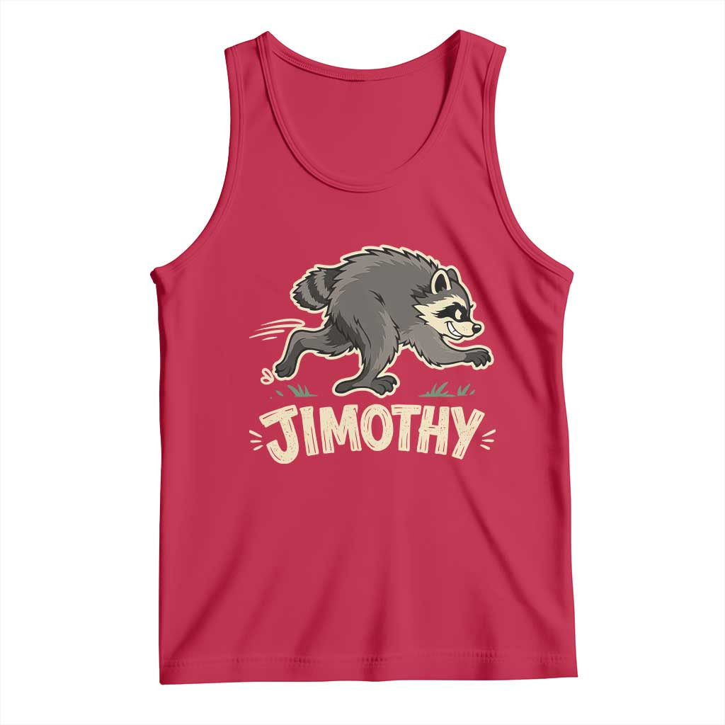 Funny Running Jimothy the Raccoon Tank Top Viral Seattle Trash Panda Meme