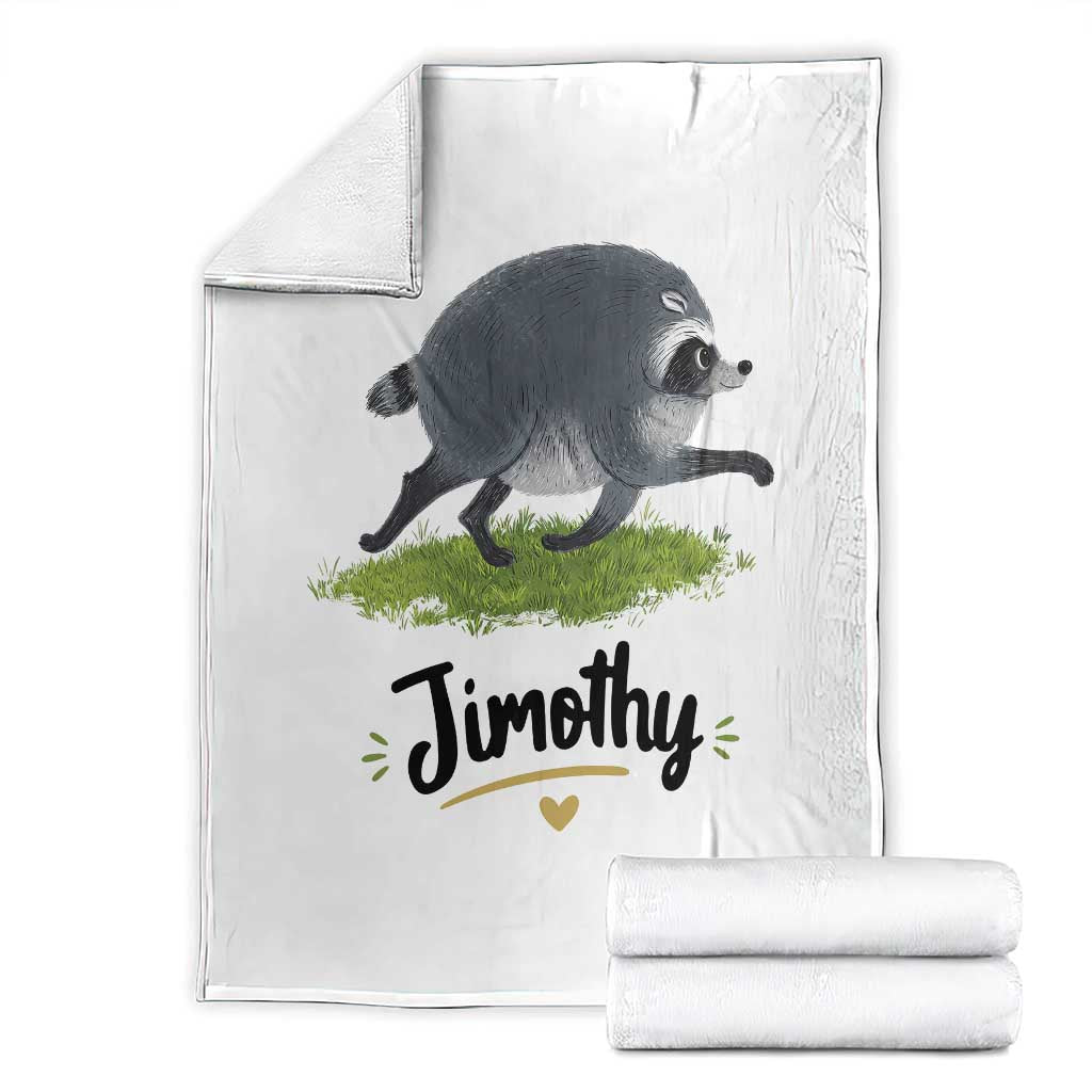 Cute Running Jimothy the Raccoon Throw Blanket Viral Seattle Trash Panda Meme