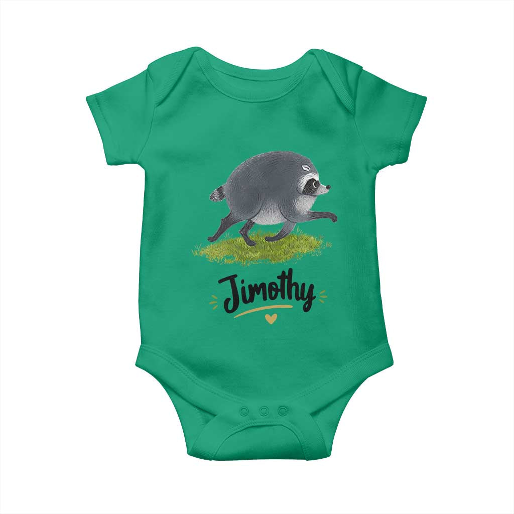 Cute Running Jimothy the Raccoon Baby Onesie Viral Seattle Trash Panda Meme