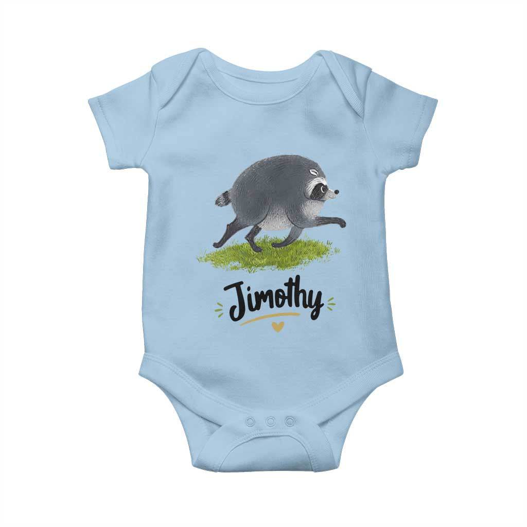 Cute Running Jimothy the Raccoon Baby Onesie Viral Seattle Trash Panda Meme
