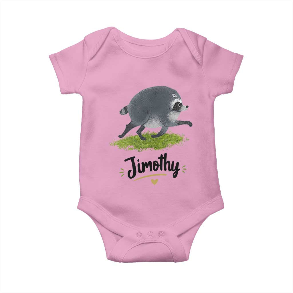 Cute Running Jimothy the Raccoon Baby Onesie Viral Seattle Trash Panda Meme