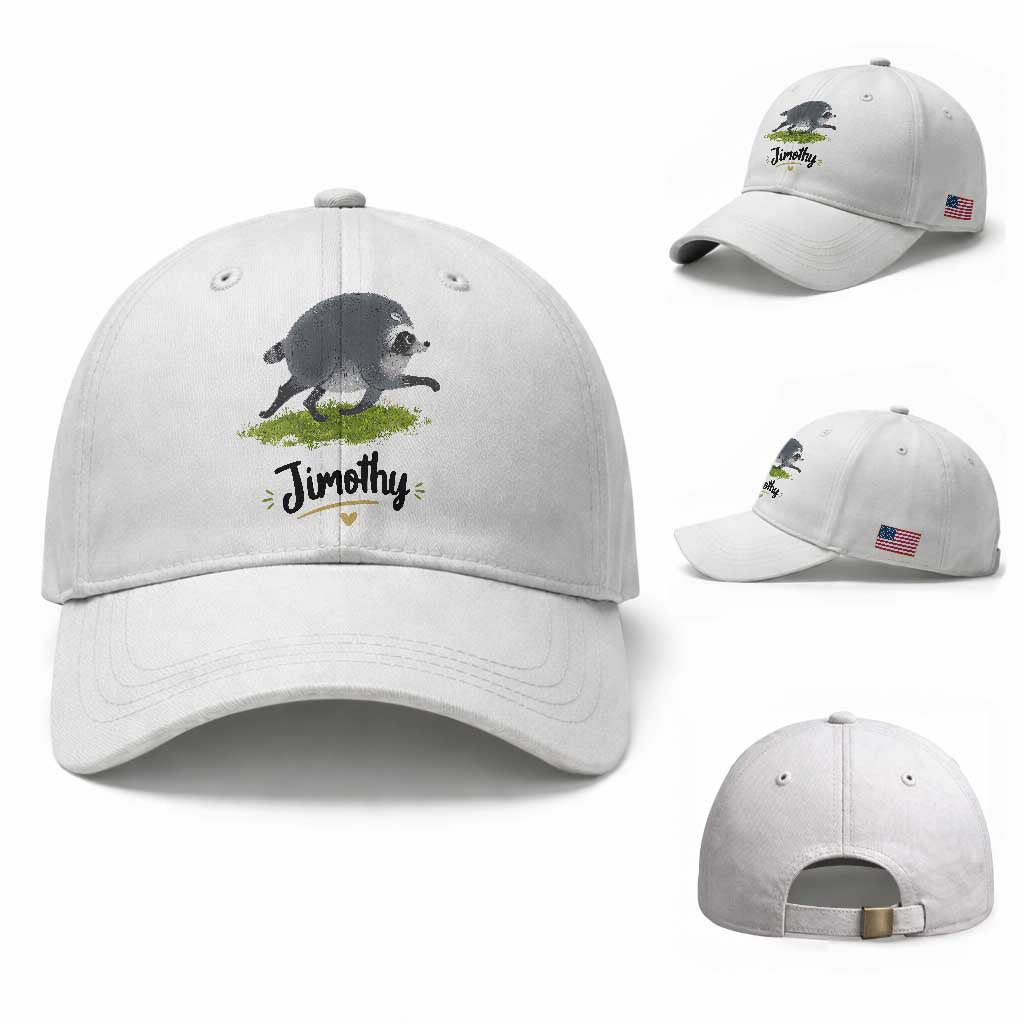 Cute Running Jimothy the Raccoon Baseball Cap Viral Seattle Trash Panda Meme