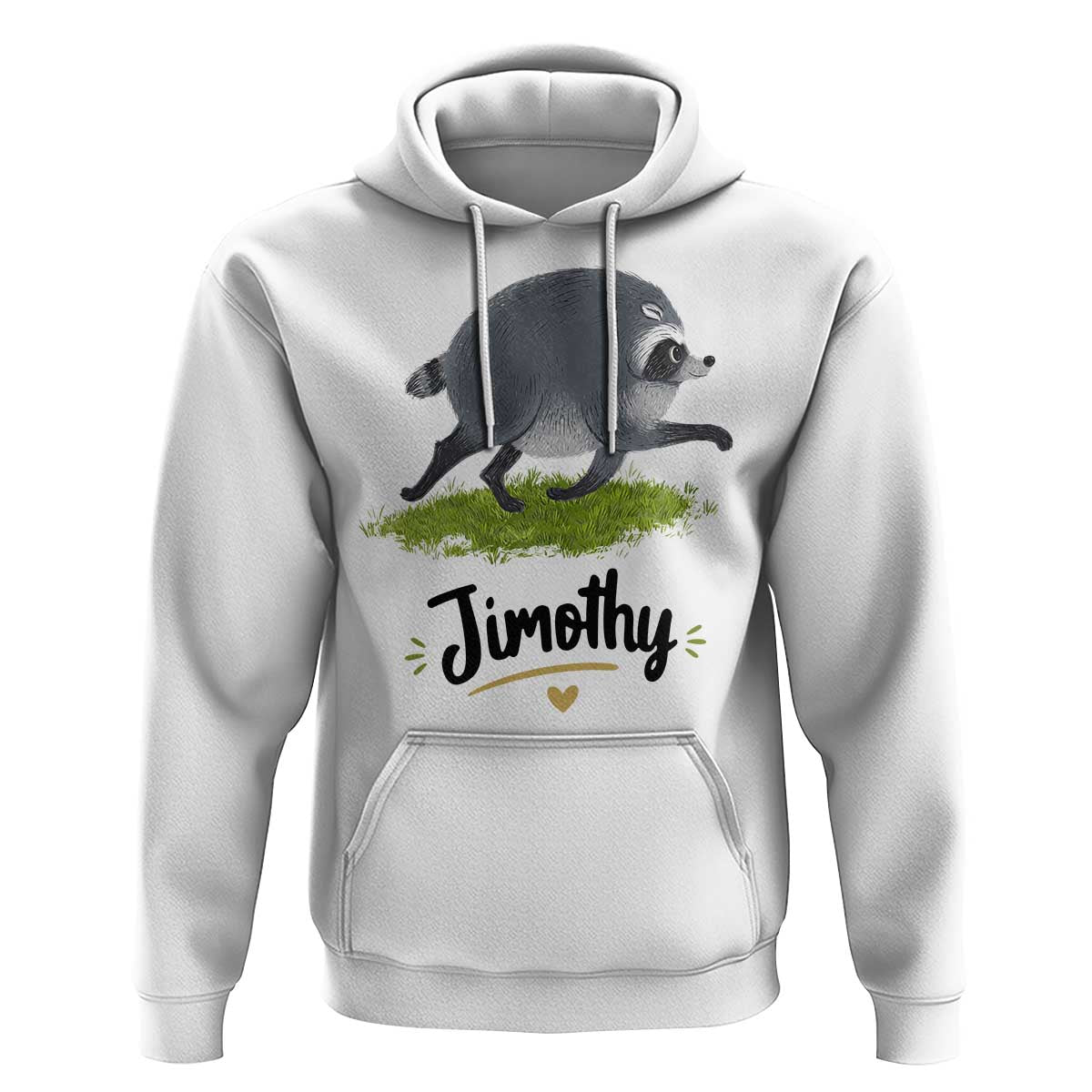 Cute Running Jimothy the Raccoon Hoodie Viral Seattle Trash Panda Meme