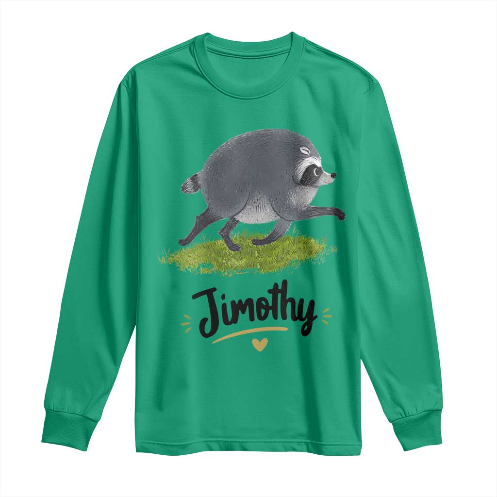 Cute Running Jimothy the Raccoon Long Sleeve Shirt Viral Seattle Trash Panda Meme