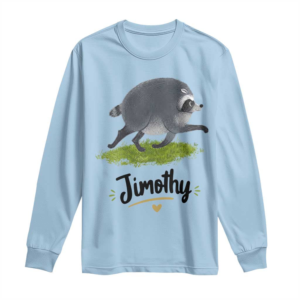Cute Running Jimothy the Raccoon Long Sleeve Shirt Viral Seattle Trash Panda Meme