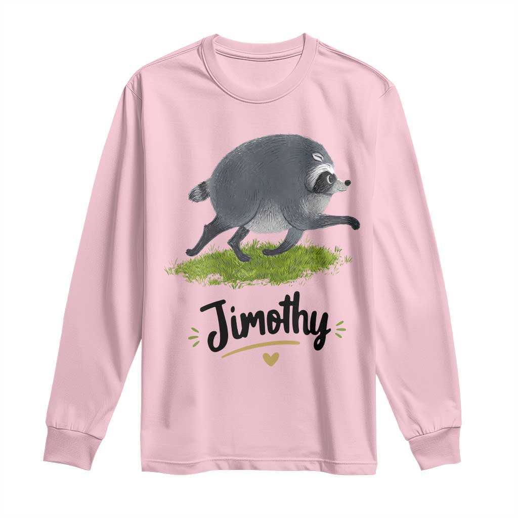 Cute Running Jimothy the Raccoon Long Sleeve Shirt Viral Seattle Trash Panda Meme