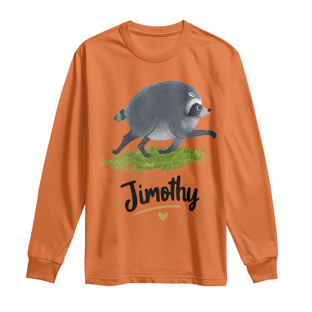Cute Running Jimothy the Raccoon Long Sleeve Shirt Viral Seattle Trash Panda Meme