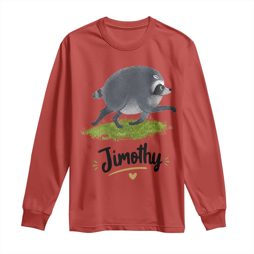Cute Running Jimothy the Raccoon Long Sleeve Shirt Viral Seattle Trash Panda Meme