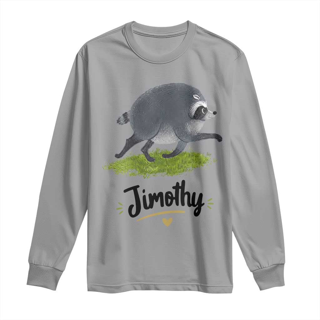 Cute Running Jimothy the Raccoon Long Sleeve Shirt Viral Seattle Trash Panda Meme