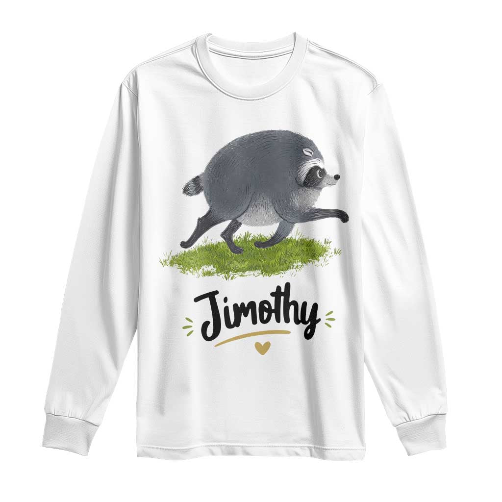Cute Running Jimothy the Raccoon Long Sleeve Shirt Viral Seattle Trash Panda Meme