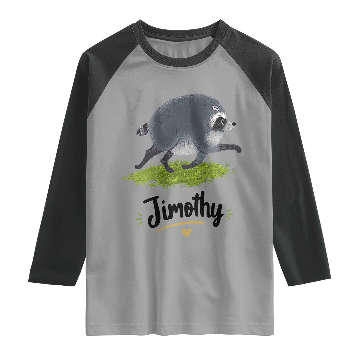 Cute Running Jimothy the Raccoon Raglan Shirt Viral Seattle Trash Panda Meme