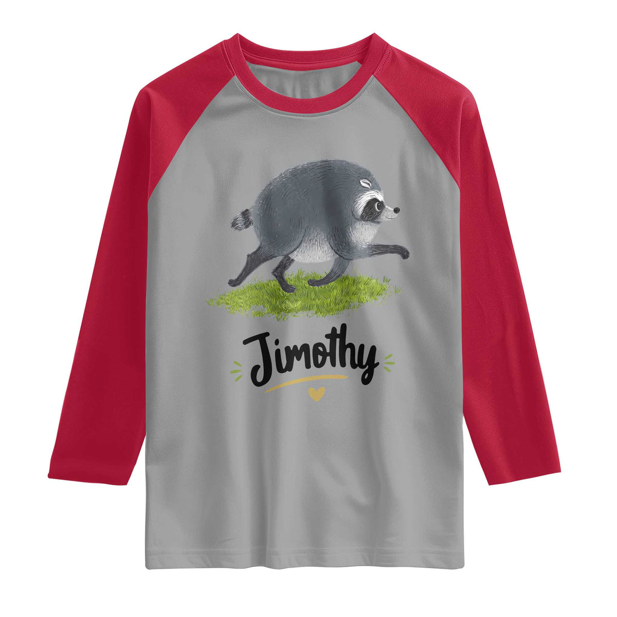 Cute Running Jimothy the Raccoon Raglan Shirt Viral Seattle Trash Panda Meme