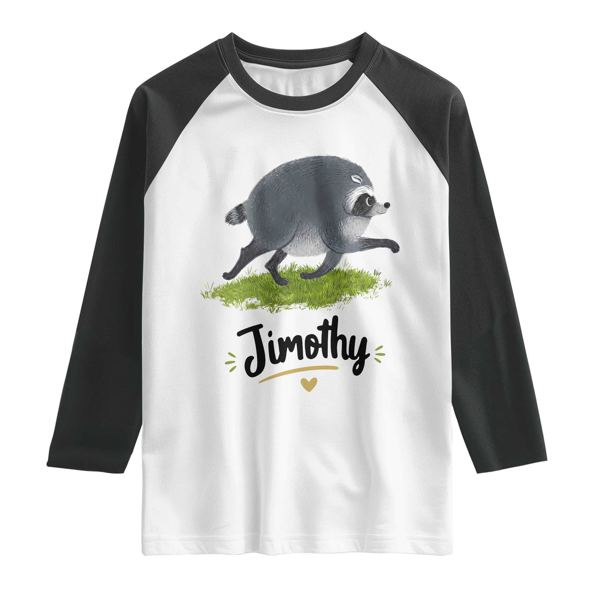 Cute Running Jimothy the Raccoon Raglan Shirt Viral Seattle Trash Panda Meme