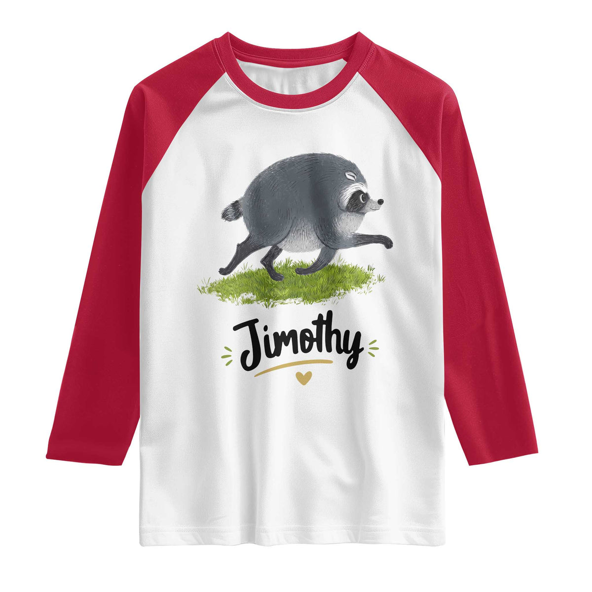 Cute Running Jimothy the Raccoon Raglan Shirt Viral Seattle Trash Panda Meme