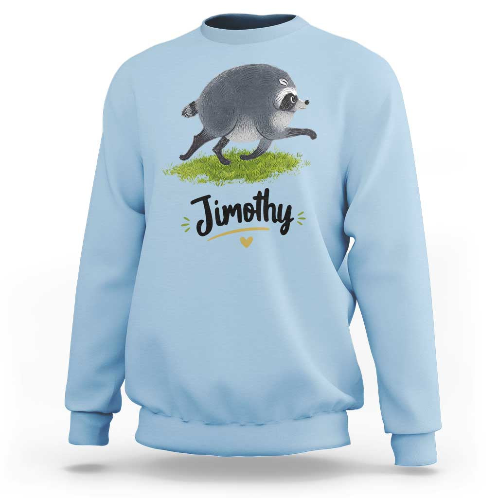 Cute Running Jimothy the Raccoon Sweatshirt Viral Seattle Trash Panda Meme
