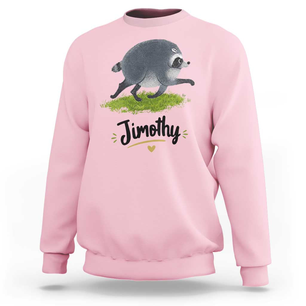 Cute Running Jimothy the Raccoon Sweatshirt Viral Seattle Trash Panda Meme