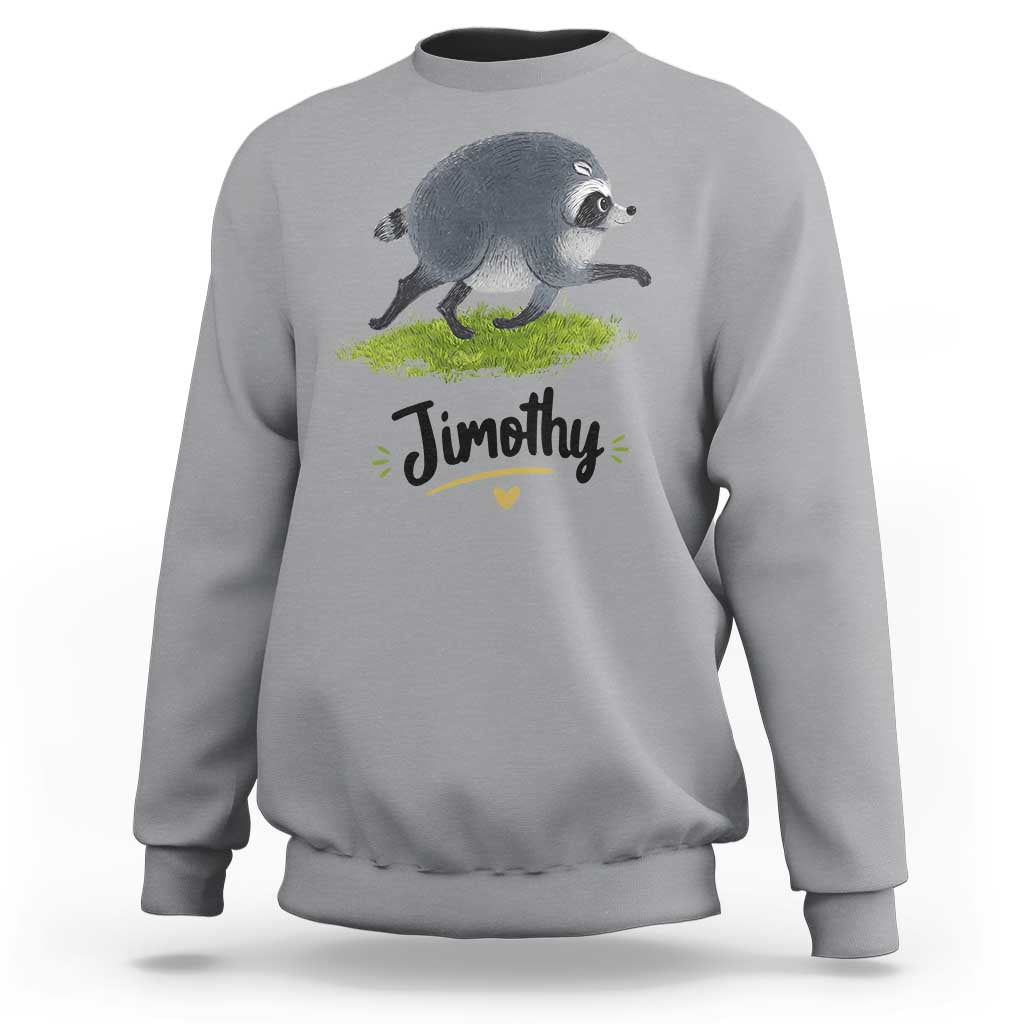 Cute Running Jimothy the Raccoon Sweatshirt Viral Seattle Trash Panda Meme