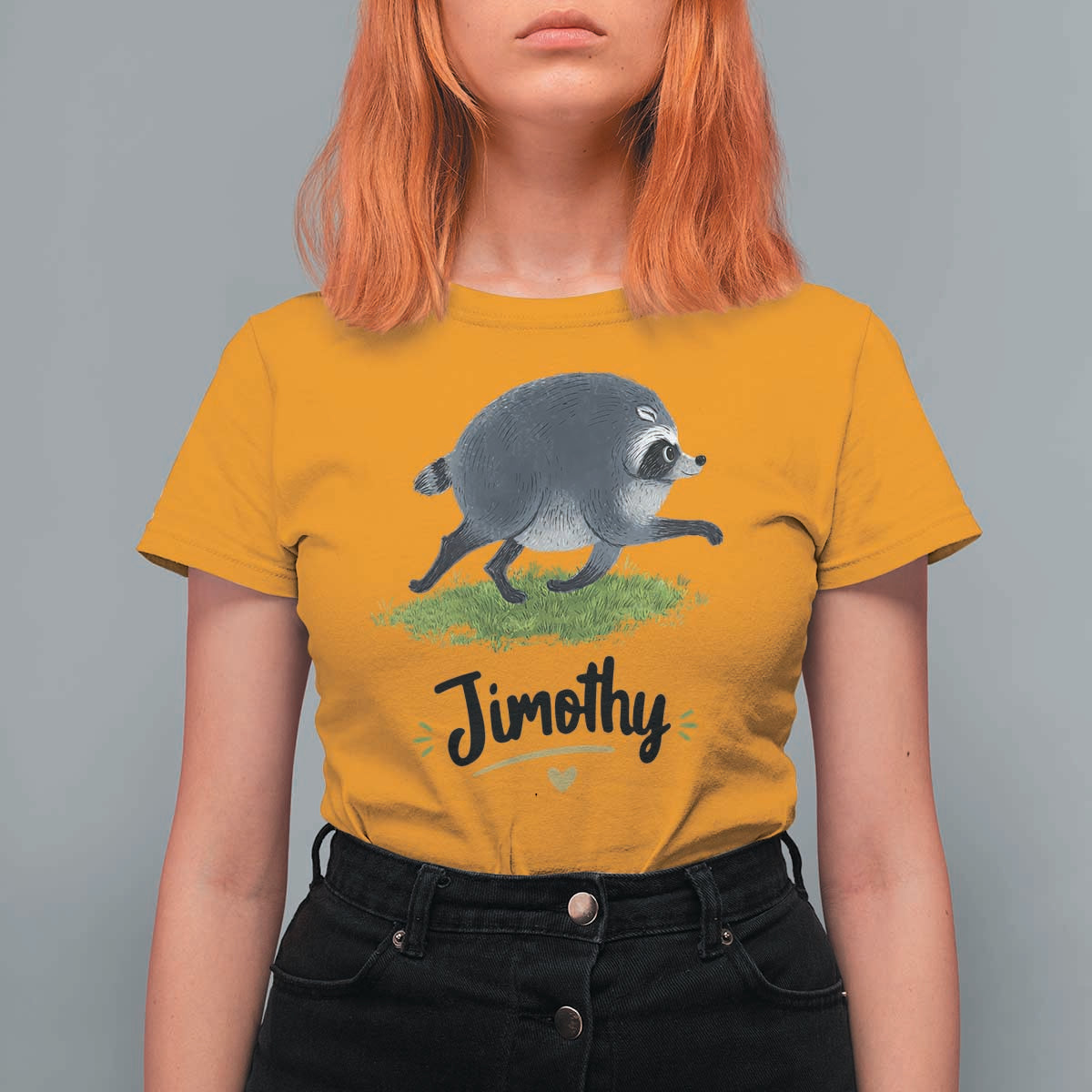 Cute Running Jimothy the Raccoon T Shirt For Women Viral Seattle Trash Panda Meme